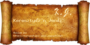 Keresztyén Jenő névjegykártya